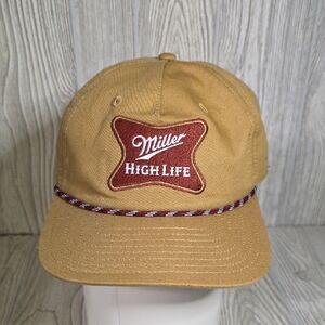 Miller High Life Rope Snapback Tan Baseball Hat